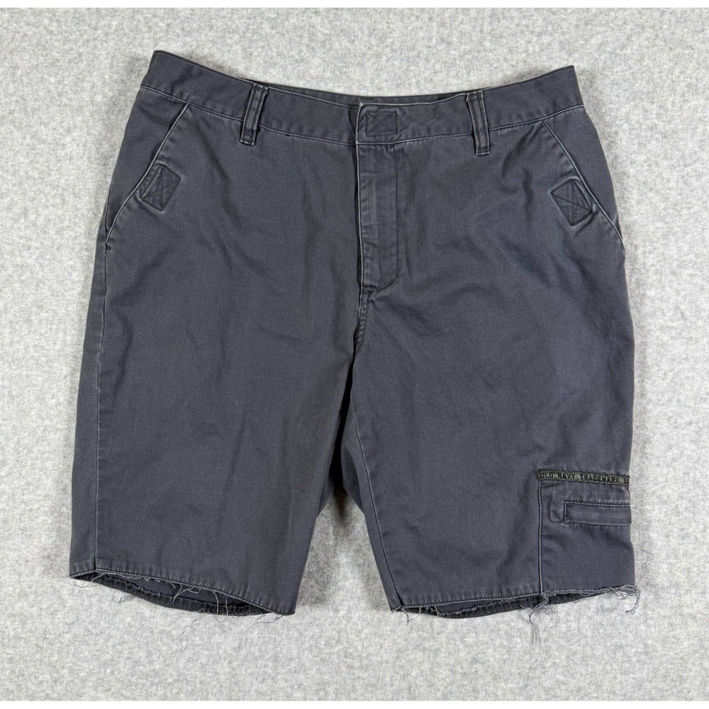 Old Navy Mens Gray Cotton Twill Cargo Shorts Flat Front 8in Inseam 36 415909